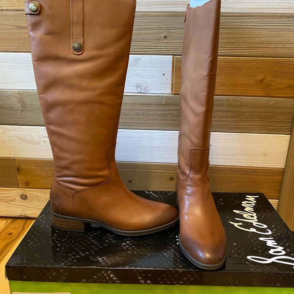Sam Edelman Shoes - Sam Edelman New In Box Penny Whiskey Leather Zip Knee High Riding Boot Size 8